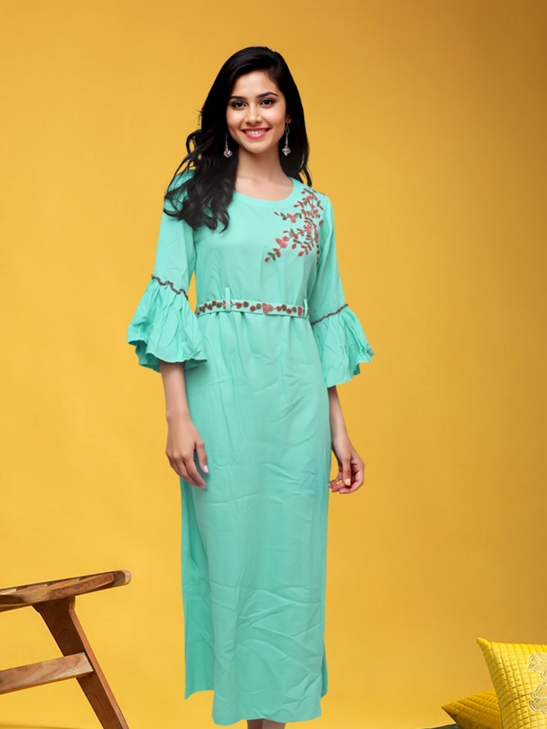 Picture of Blossom Belle Embroidered Long Kurta